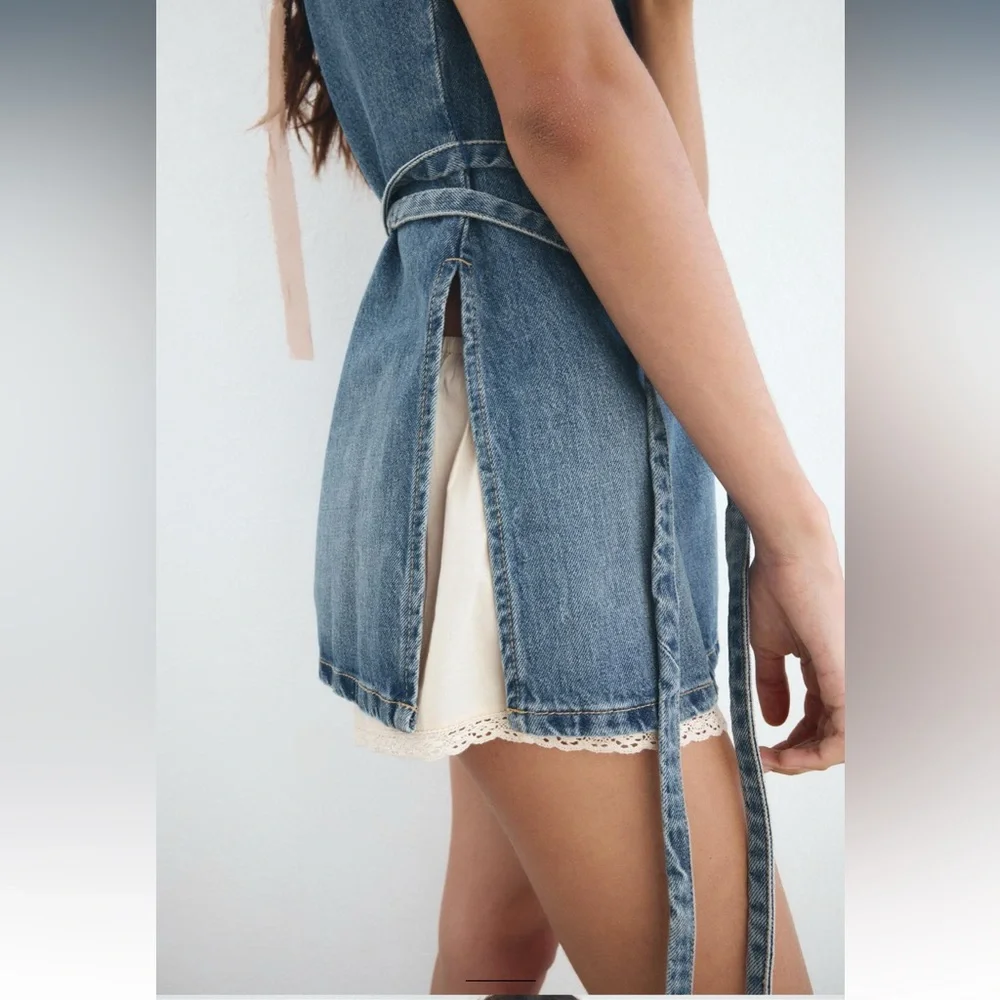 Zara - NWT Denim Shift Top/Tunic - Size S - Picture 3 of 12
